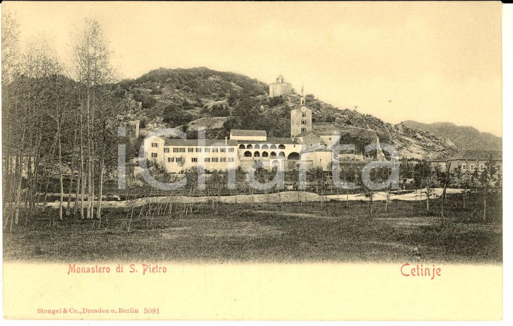 Cartolina originale da collezione 1900 ca CETTIGNE /CETTINJE MONTENEGRO Monastero SAN PIETRO Cartolina postale 1