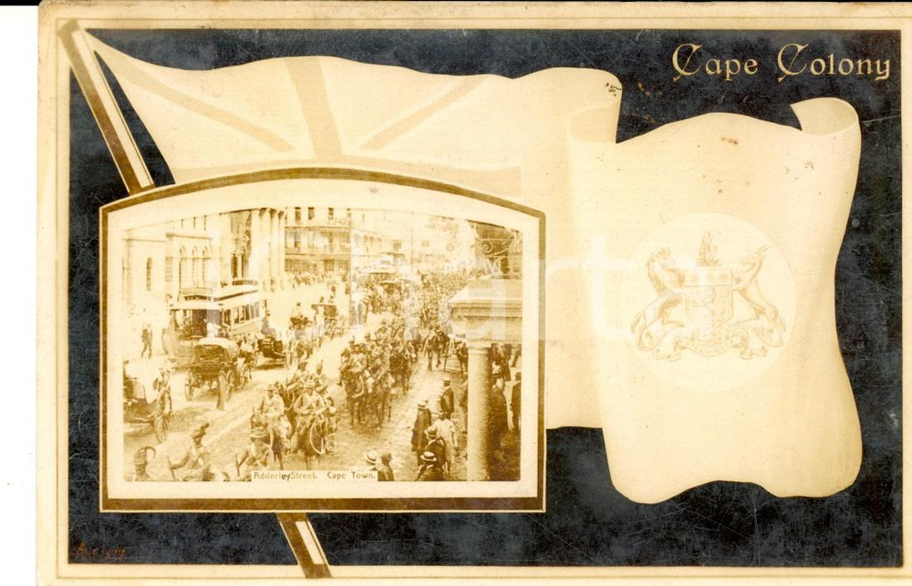 Cartolina originale da collezione 1907 CAPE TOWN SUDAFRICA Adderley Street Cartolina postale VINTAGE 1