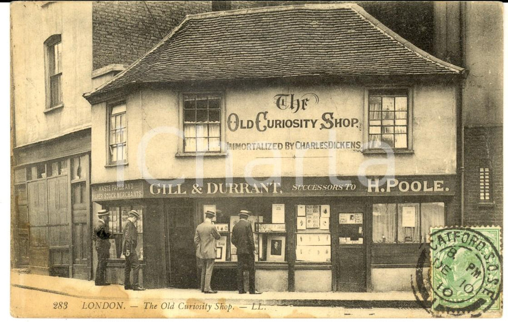 Cartolina originale da collezione 1910 LONDON The Old Curiosity Shop VINTAGE postcard 1