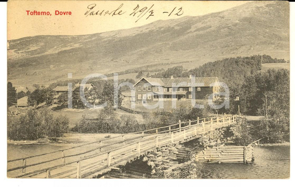 Cartolina originale da collezione 1912 TOFTEMO/ DOVRE NORGE  Veduta panoramica Cartolina postale FP VG 1