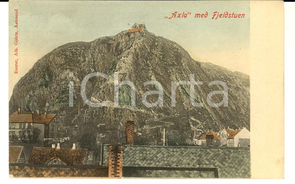 Cartolina originale da collezione 1900 ca Monti FJELDSTUEN NORGE  Veduta panoramica Axla Cartolina postale FP NV 1