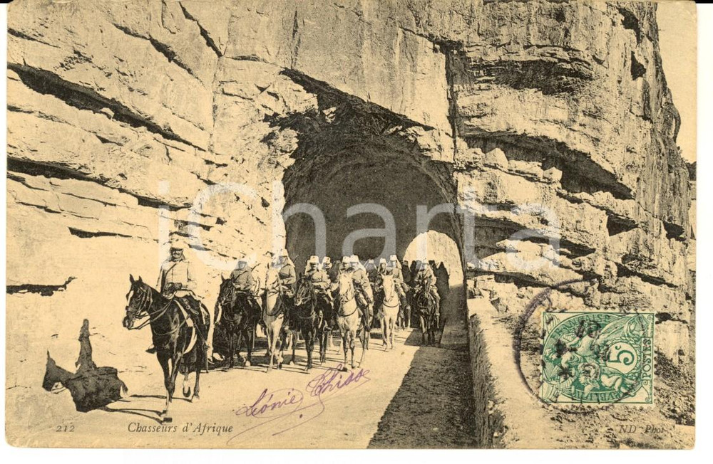 Cartolina originale da collezione 1907 COUTUMES ALGERIE Chasseurs d Afrique Carte postale VINTAGE FP VG 1