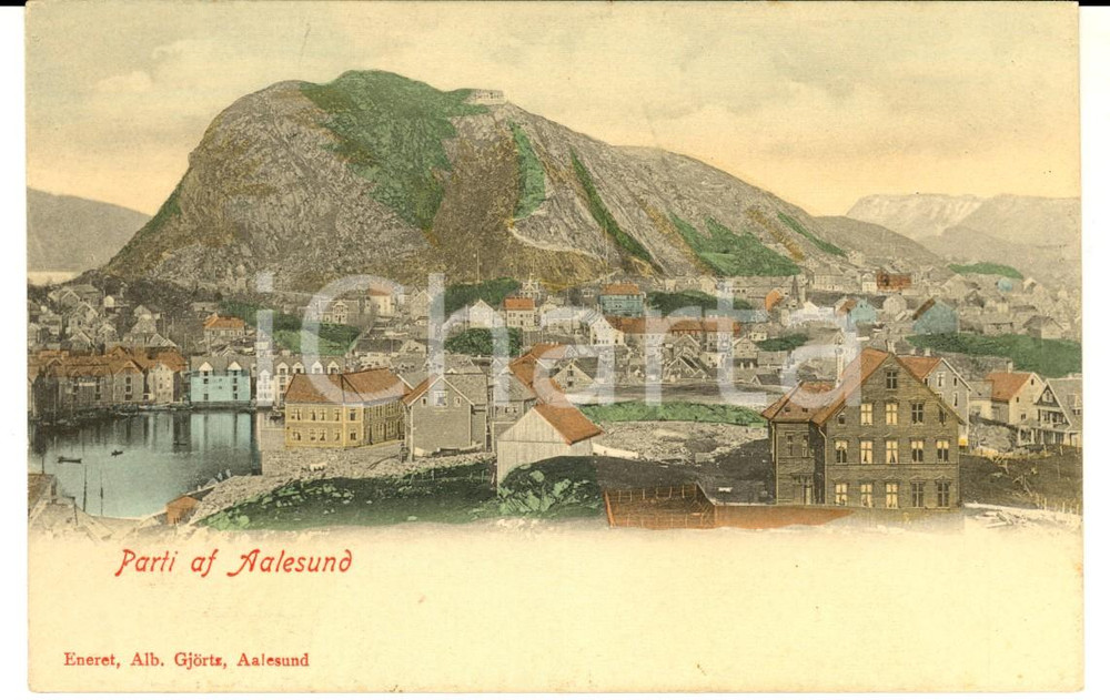 Cartolina originale da collezione 1900 ca ALESUND NORGE  Veduta panoramica Cartolina postale FP NV 1