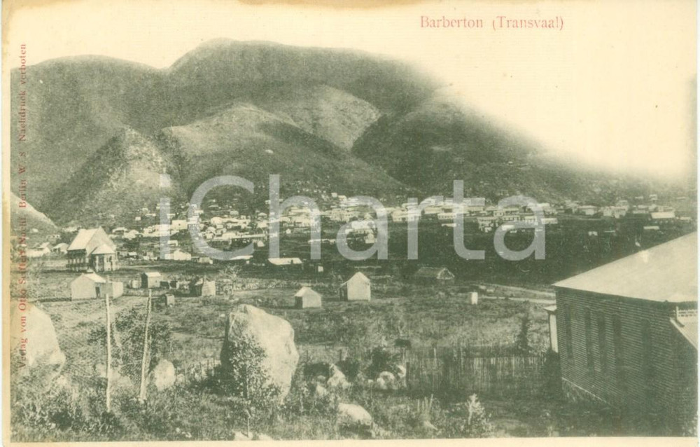 Cartolina originale da collezione 1900 ca BARBERTON, TRANSVAAL SUD AFRICA Panorama della cittÃ  Cartolina FP NV 1