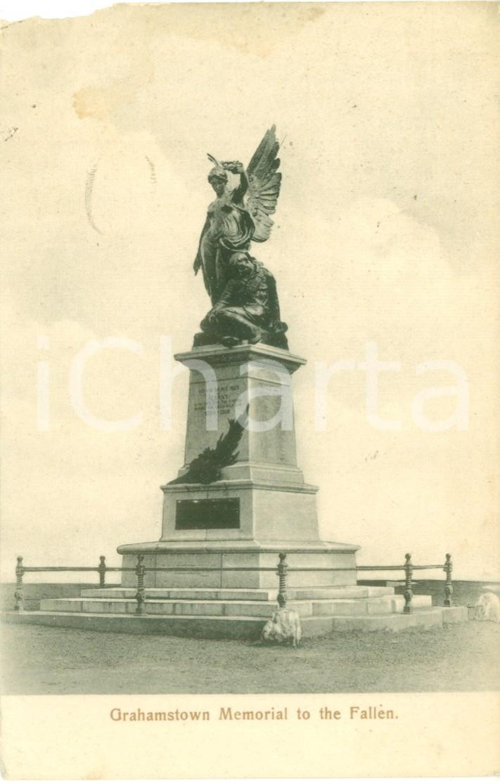 Cartolina originale da collezione 1912 GRAHAMSTOWN SUD AFRICA Monumento ai caduti Cartolina postale FP VG 1