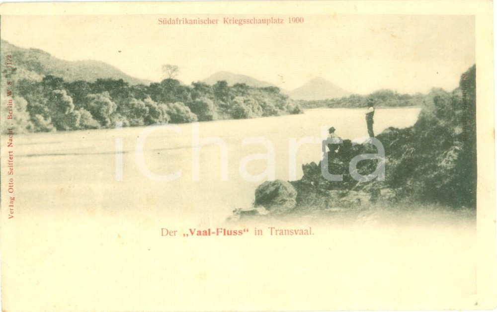 Cartolina originale da collezione 1900 TRANSVAAL SUD AFRICA Osservatori sul fiume VAAL Cartolina postale FP NV 1