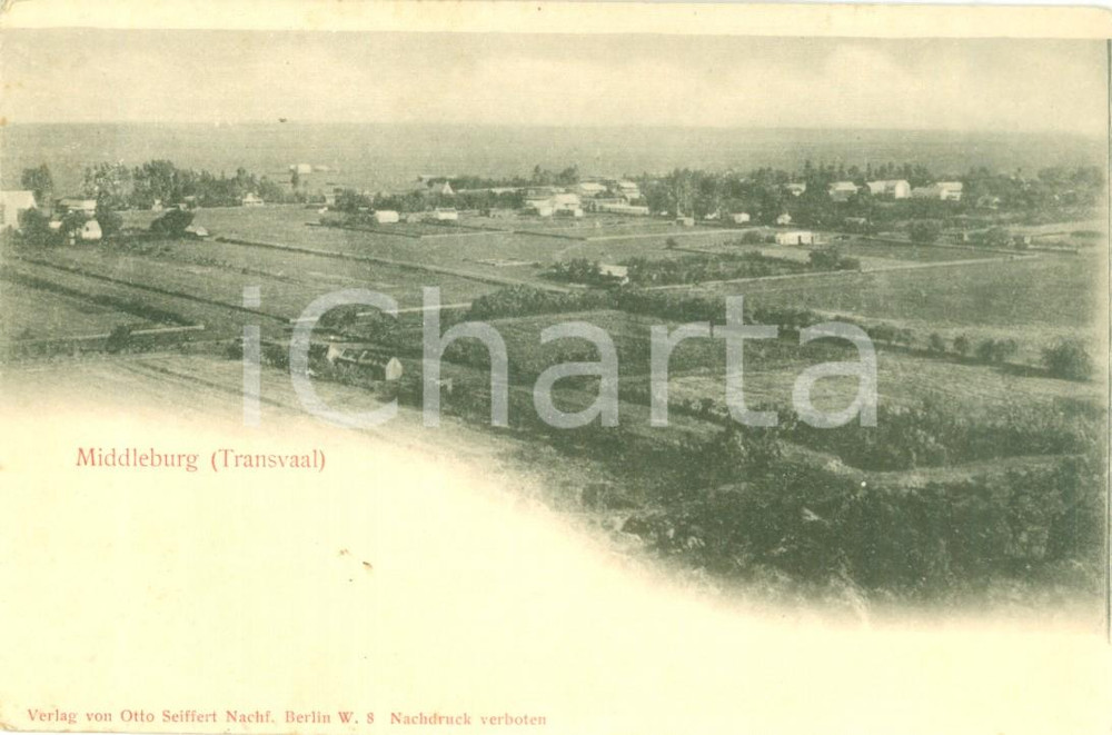 Cartolina originale da collezione 1900 ca MIDDLEBURG SUD AFRICA Panorama generale dei campi Cartolina FP NV 1