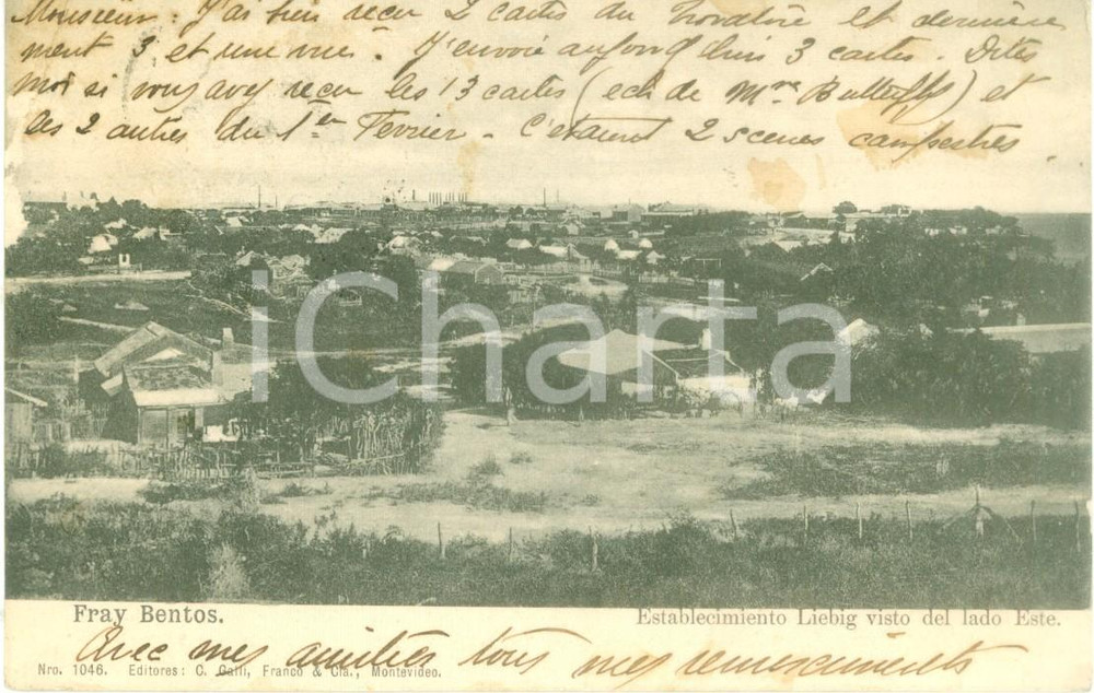 Cartolina originale da collezione 1906 FRAY BENTOS URUGUAY Establecimiento LIEBIG Cartolina postale FP NV 1