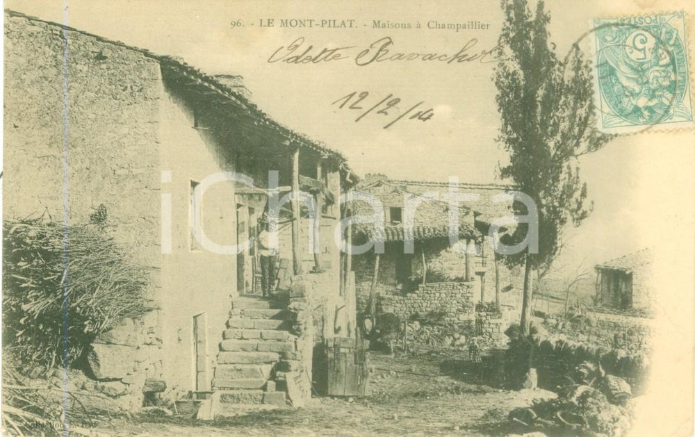 1904 MONT PILAT (FRANCE) Contadino della Maisons à Champaillier *Cartolina FP VG