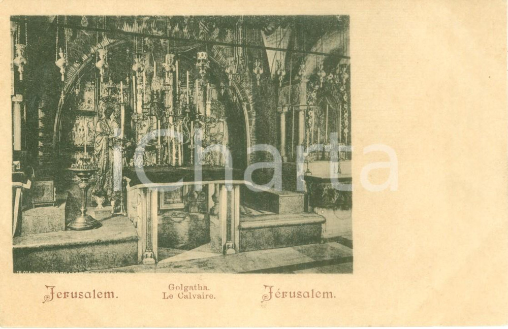 Cartolina originale da collezione 1900 ca JERUSALEM Chiesa Santo Sepolcro Golgotha Il Calvario Cartolina FP NV 1