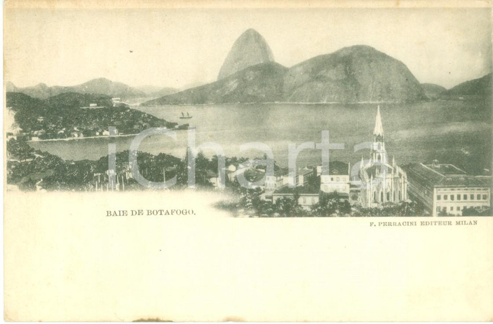 Cartolina originale da collezione 1900 ca RIO DE JANEIRO Bahia de BOTAFOGO Cartolina postale FP NV 1