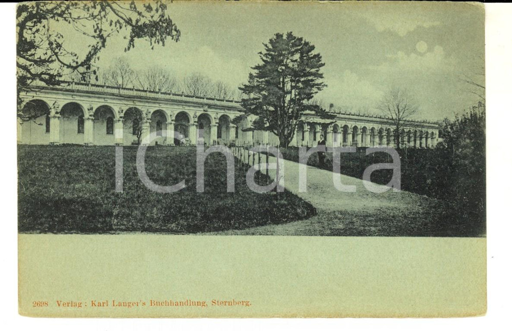Cartolina originale da collezione 1900 ca STERNBERK ? CZ Veduta di un parco Cartolina postale VINTAGE 1
