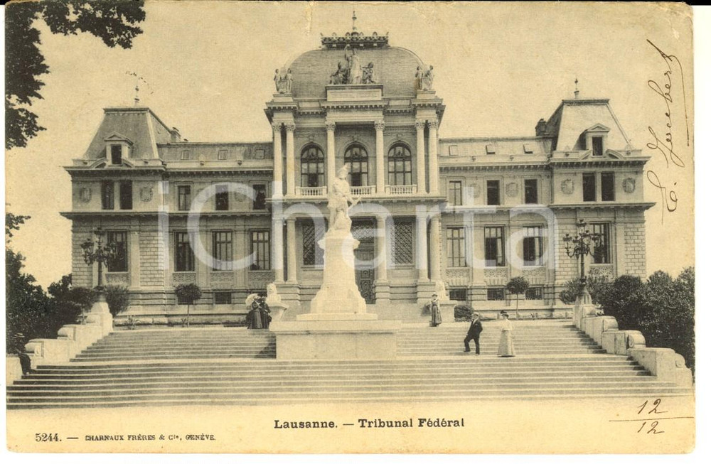 Cartolina originale da collezione 1904 LAUSANNE CH Tribunal FÃ©dÃ©ral Carte postale VINTAGE FP VG 1