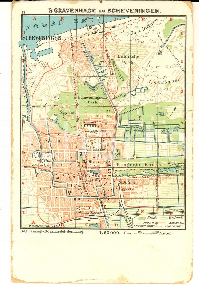 Cartolina originale da collezione 1900 ca L AIA NL Mappa della città Cartolina postale VINTAGE 1