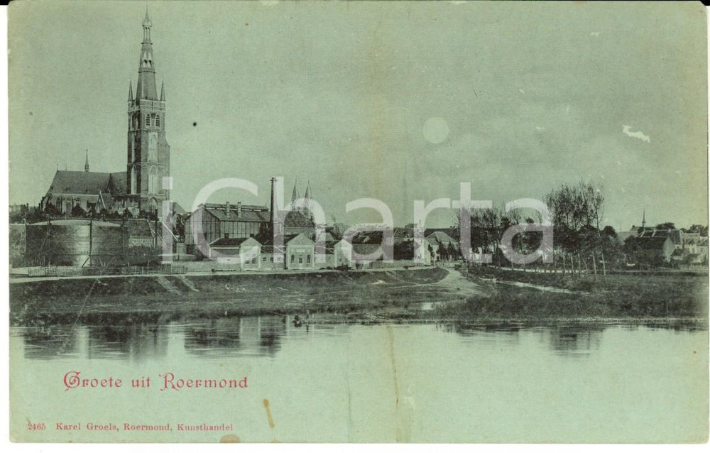 Cartolina originale da collezione 1900 ca ROERMOND NL Veduta panoramica Cartolina postale VINTAGE FP NV 1