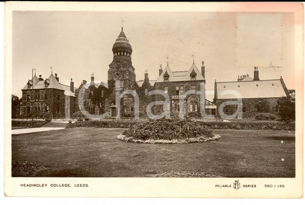 Cartolina originale da collezione 1911 LEEDS UK Headingley College VINTAGE postcard 1