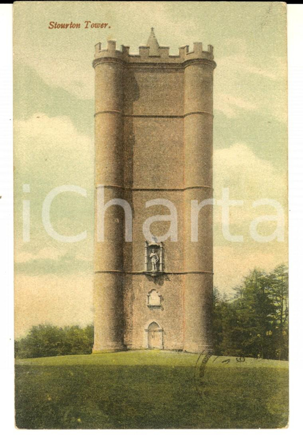 Cartolina originale da collezione 1911 BREWHAM UK Stourton Tower VINTAGE postcard 1