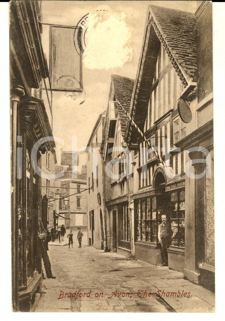 Cartolina originale da collezione 1911 BRADFORDONAVON UK The Shambles Cartolina postale 1