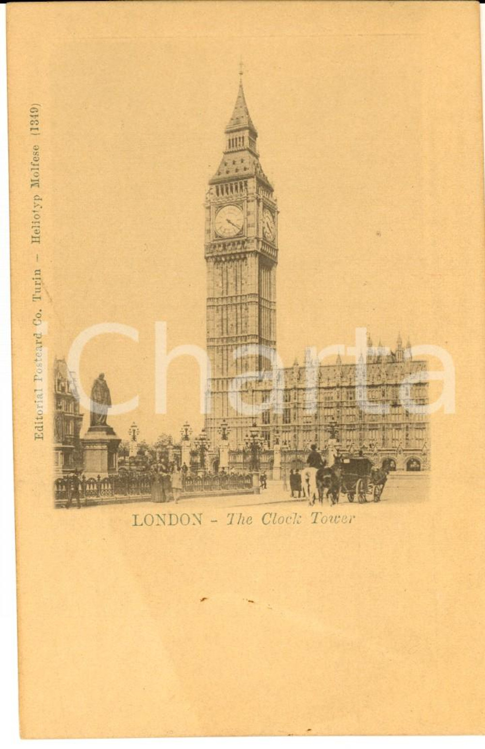 Cartolina originale da collezione 1900 ca LONDON The Clock Tower Cartolina postale ILLUSTRATA FP NV 1