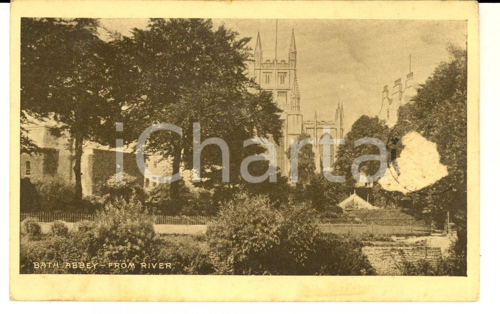 Cartolina originale da collezione 1911 BATH UK Veduta dell abbazia dal fiume Cartolina postale VINTAGE FP VG 1