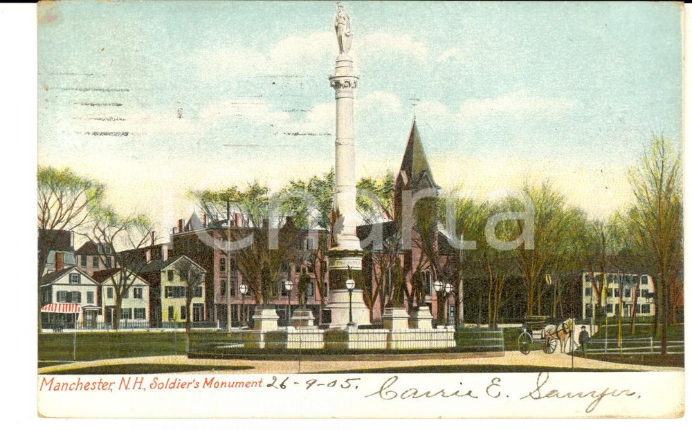 Cartolina originale da collezione 1905 MANCHESTER UK Soldier s Monument VINTAGE postcard ILLUSTRATED 1