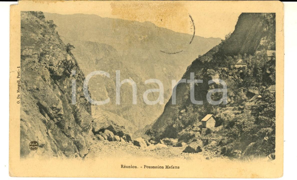Cartolina originale da collezione 1913 ILE DE LA REUNION Possession MAFATTE Carte postale VINTAGE 1