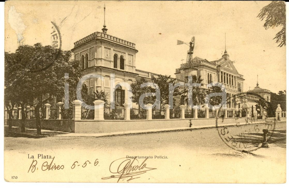 Cartolina originale da collezione 1909 BUENOS AIRES ARGENTINA Departamento Policia Cartolina VINTAGE 1