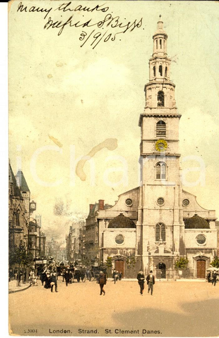 Cartolina originale da collezione 1905 LONDON UK St. Clement Danes VINTAGE ANIMATED postcard 1