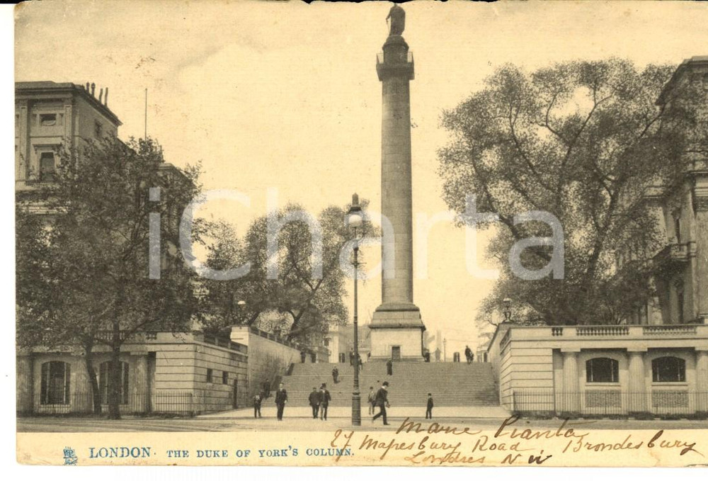 Cartolina originale da collezione 1903 LONDON UK The Duke of York s Column ANIMATED postcard 1