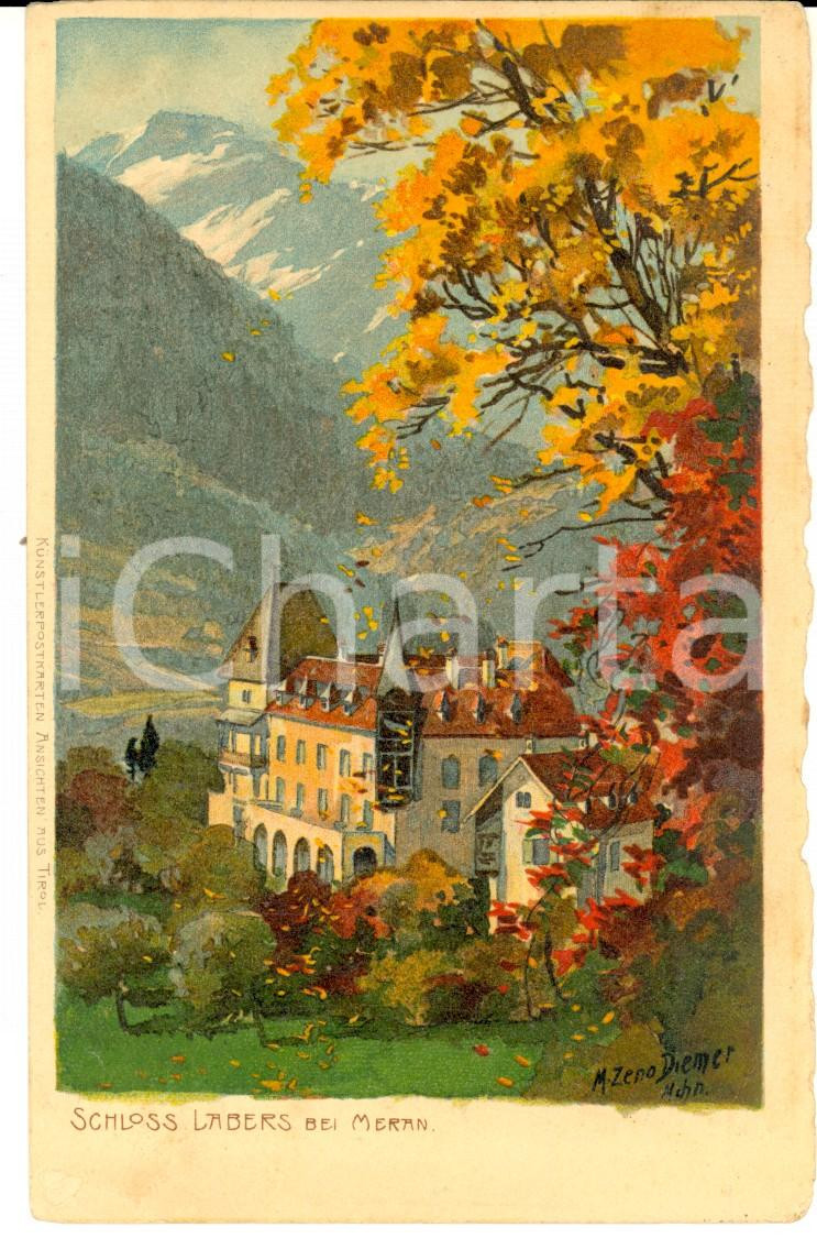 Cartolina originale da collezione 1905 ca MERANO BZ Castello LABERS Cartolina ILLUSTRATA FP VG 1