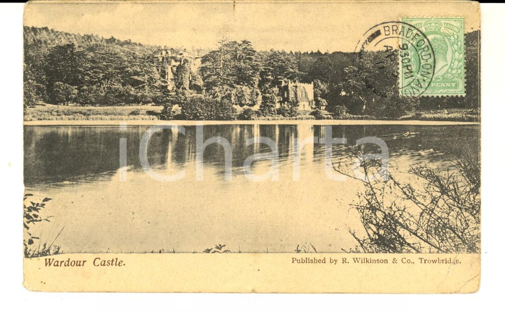Cartolina originale da collezione 1911 WARDOUR CASTLE UK Veduta panoramica  Cartolina postale VINTAGE FP VG 1