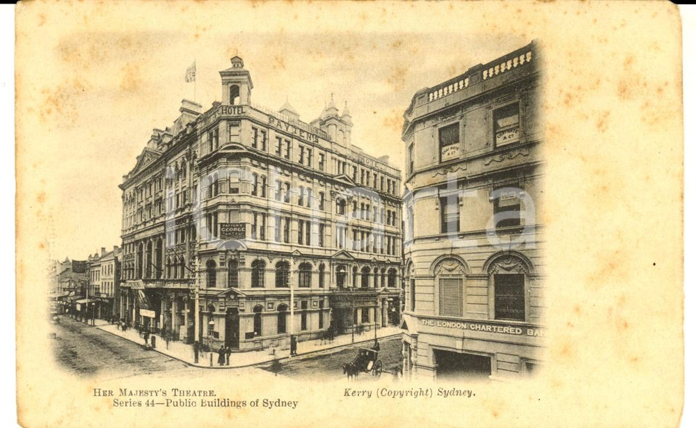 Cartolina originale da collezione 1911 SYDNEY AUSTRALIA Her Majesty s Theatre VINTAGE postcard ANIMATED 1