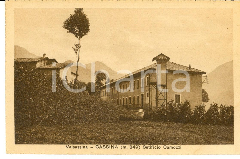 Cartolina originale da collezione 1930 ca CASSINA VALSASSINA LC Setificio CAMOZZI Cartolina FP NV 1
