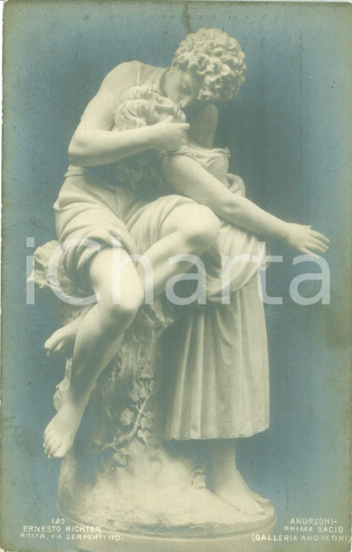 Cartolina originale da collezione 1900 ca ROMA Galleria ANDREONI Primo bacio Cartolina postale FP NV 1