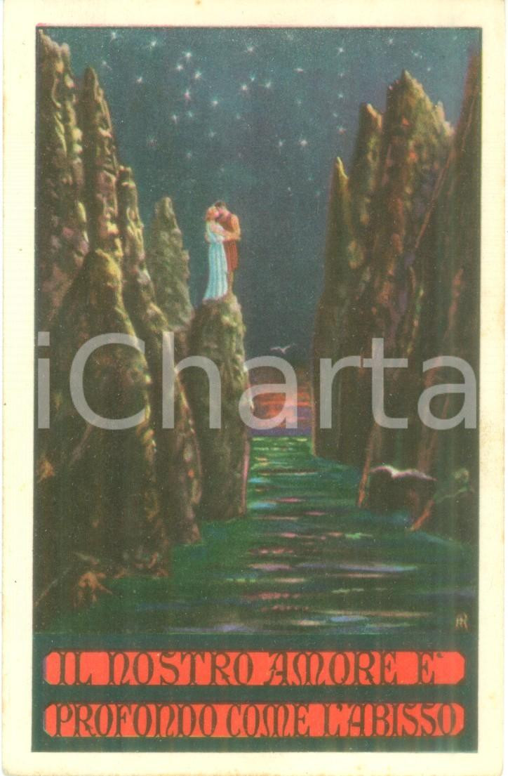 Cartolina originale da collezione 1930 ca Il nostro amore Ã¨ profondo come l abisso Cartolina LIBERTY FP NV 1