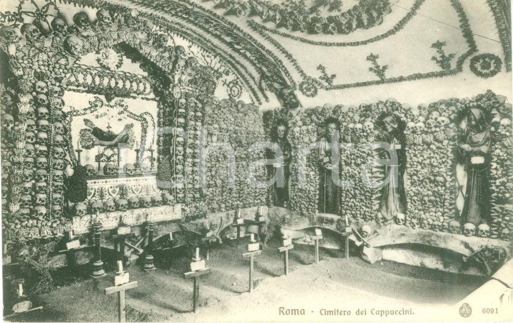 Cartolina originale da collezione 1930 ca ROMA Il Cimitero dei Cappuccini Cartolina postale FP NV 1