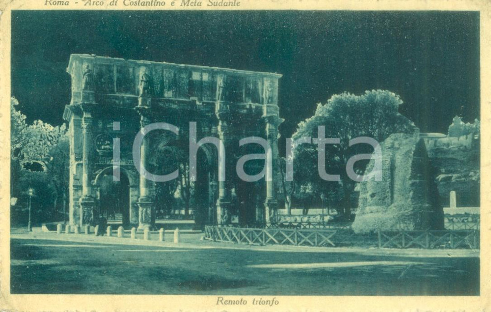 Cartolina originale da collezione 1920 ROMA Arco di COSTANTINO Meta Sudante Cartolina postale FP VG 1