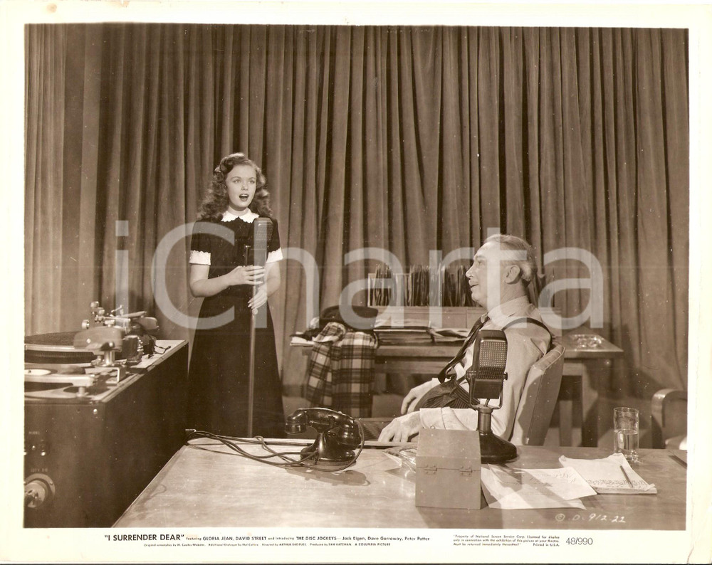 Fotografia d epoca originale 1948 I SURRENDER DEAR Gloria JEAN provino con Robert Emmett KEANE Foto 1
