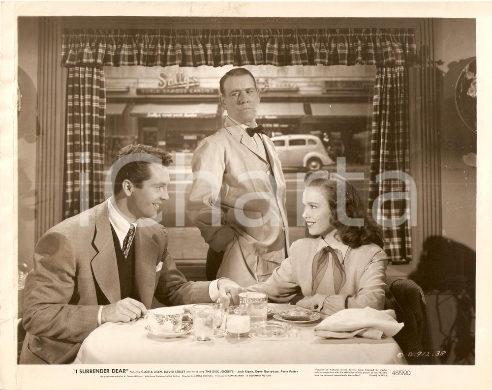 Fotografia d epoca originale 1948 I SURRENDER DEAR David STREET Gloria JEAN Tom DUGAN Pranzo al diner Foto 1