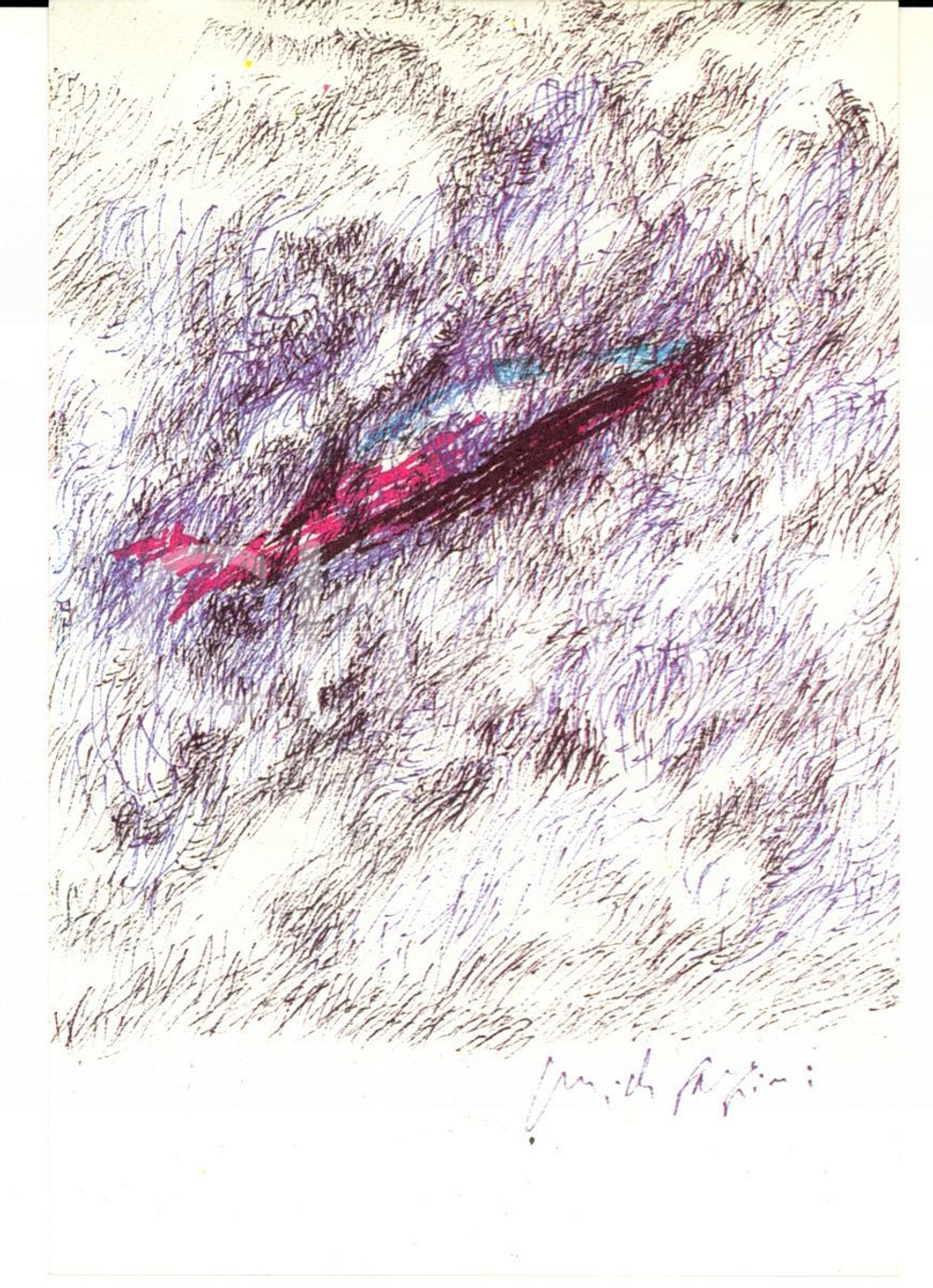 Cartolina originale da collezione 1983 Cartolina Pericle FAZZINI Costruzioni aeronautiche Edizione numerata n°122 1