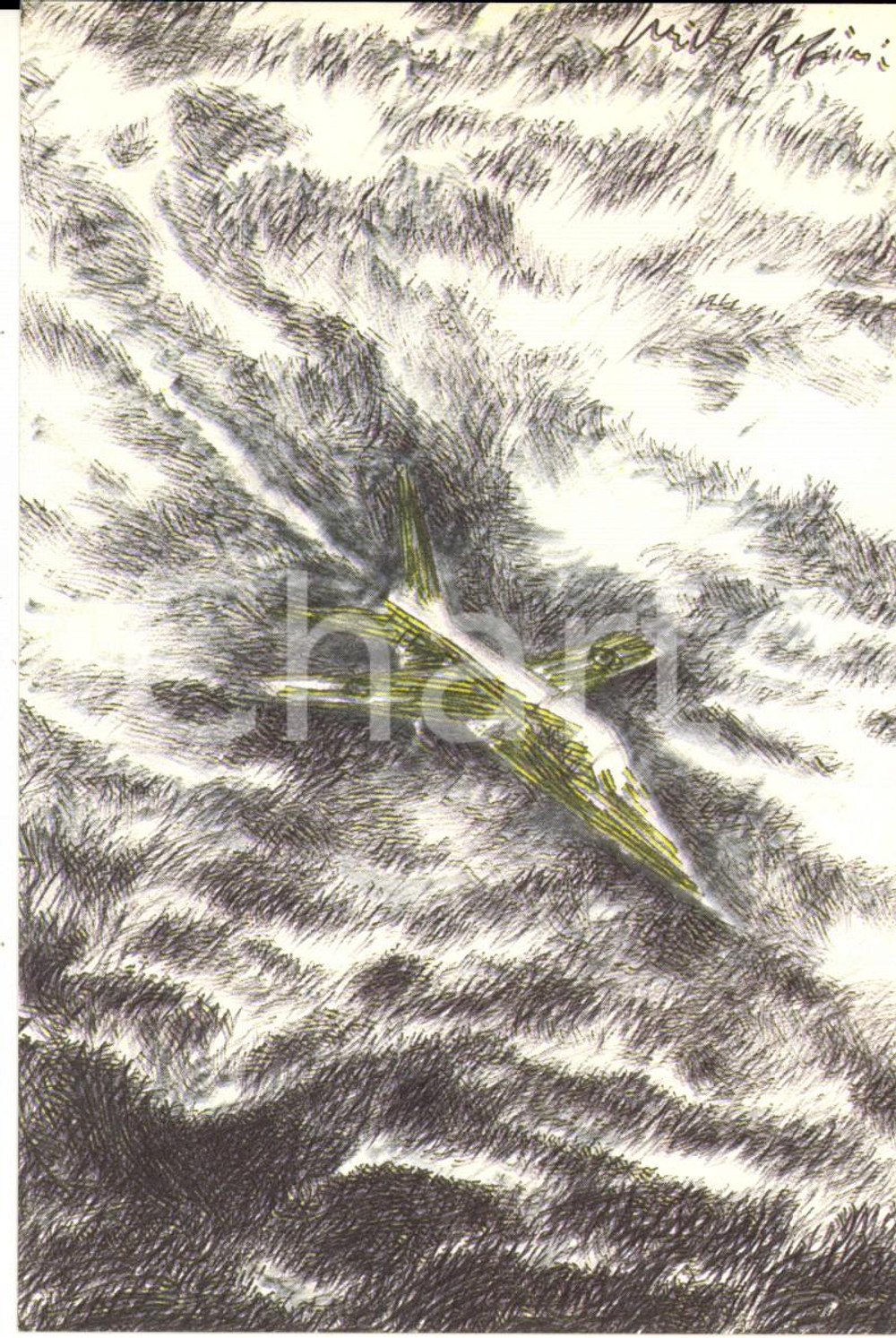 Cartolina originale da collezione 16/1983 Cartolina Pericle FAZZINI Costruzioni aeronautiche Ed. numerata nÂ°122 1