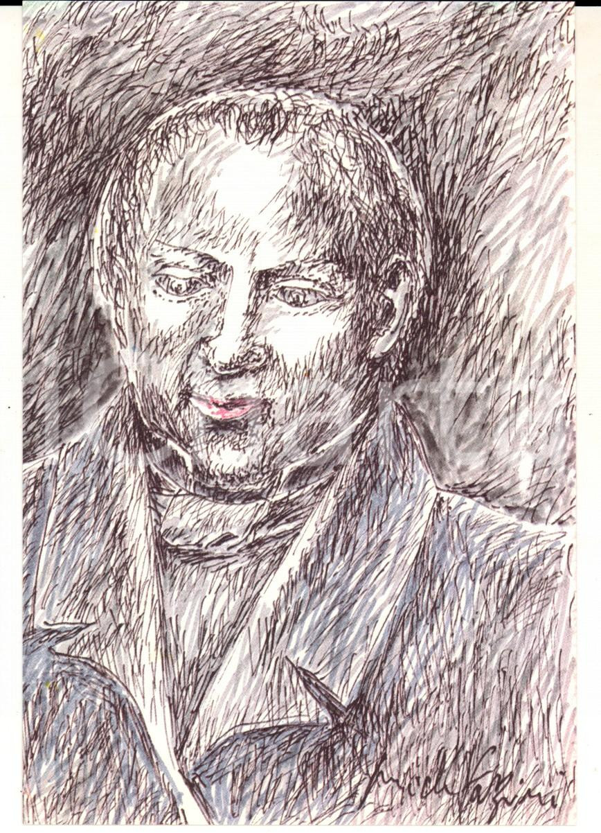 Cartolina originale da collezione 6/1983 Cartolina bozzetto Pericle FAZZINI Gabriele ROSSETTI Ed. numerata nÂ°122 1