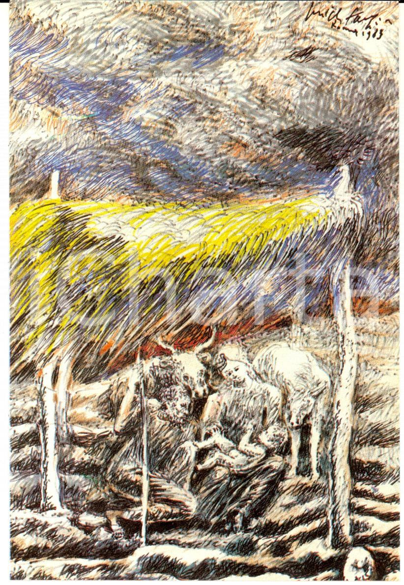 Cartolina originale da collezione 40/1983 Cartolina Pericle FAZZINI Il Santo Natale Ed. numerata nÂ°0026 1
