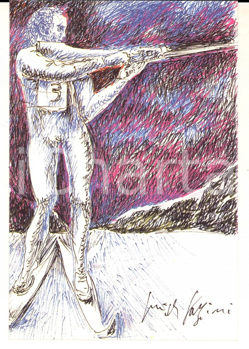 Cartolina originale da collezione 5/1983 Cartolina Pericle FAZZINI Mondiali di biathlon Edizione numerata nÂ°122 1