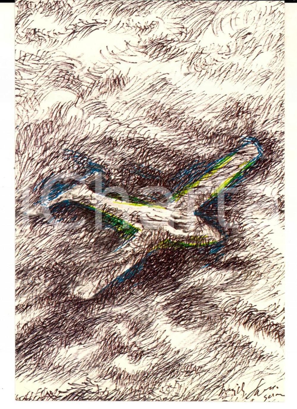 Cartolina originale da collezione 15/1983 Cartolina Pericle FAZZINI Costruzioni aeronautiche Ed. numerata nÂ°0026 1