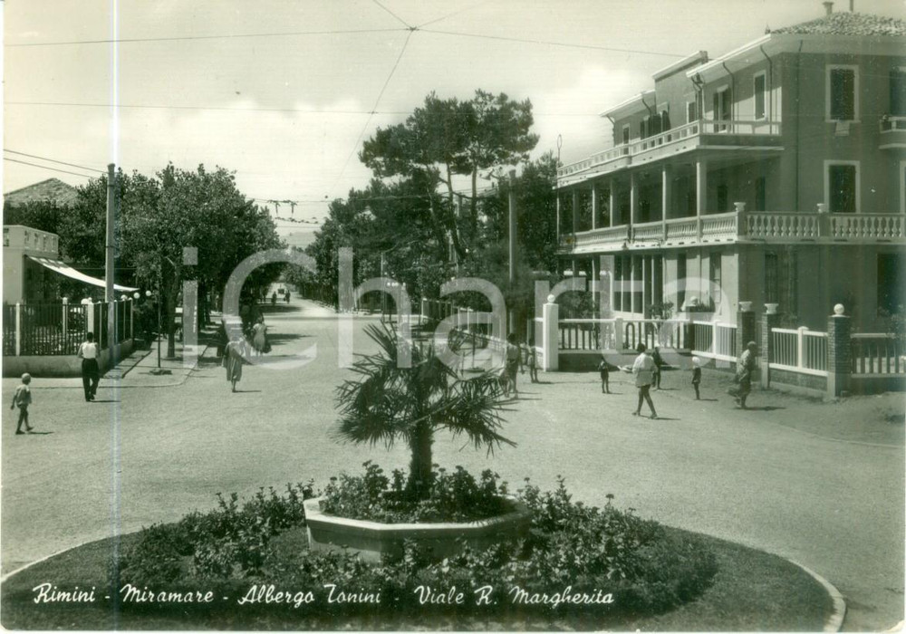 Cartolina originale da collezione 1965 RIMINI MIRAMARE Albergo TONINI Viale Regina MARGHERITA Cartolina ANIMATA FG 1