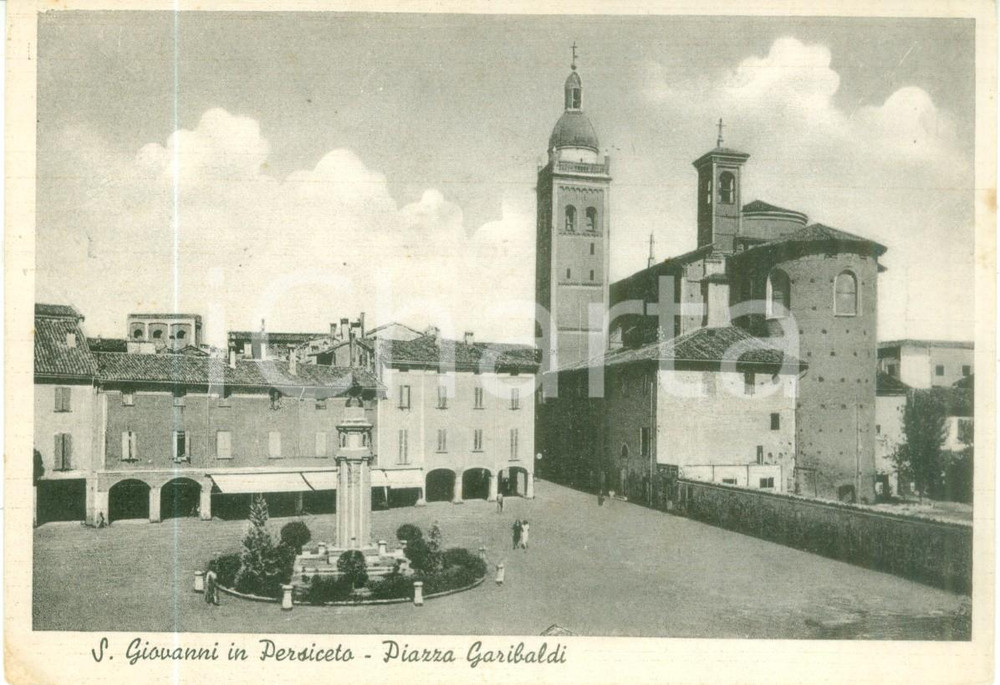 Cartolina originale da collezione 1959 SAN GIOVANNI IN PERSICETO BO Veduta di Piazza GARIBALDI Cartolina FG VG 1