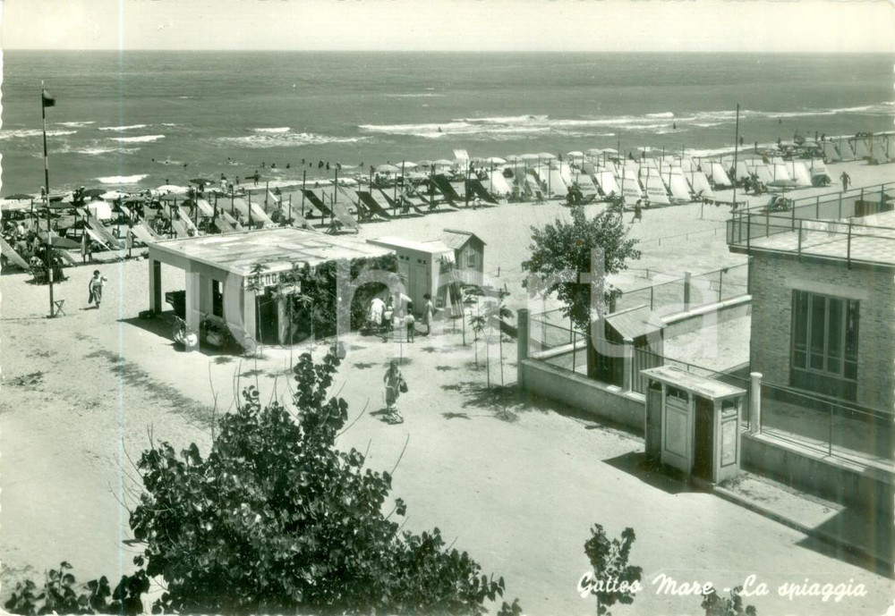 Cartolina originale da collezione 1956 GATTEO A MARE FC Spiaggia colonia SAN LORENZO Cartolina FG VG 1
