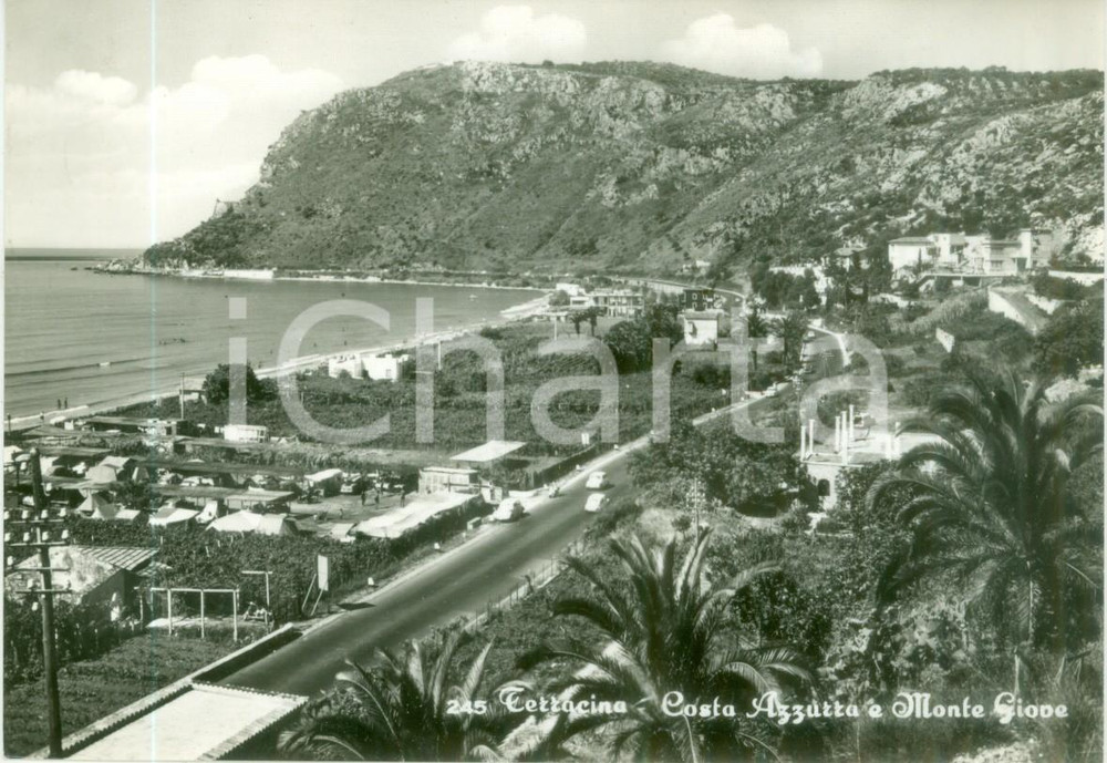 Cartolina originale da collezione 1968 TERRACINA LT Costa Azzurra e Monte GIOVE Cartolina FG VG 1