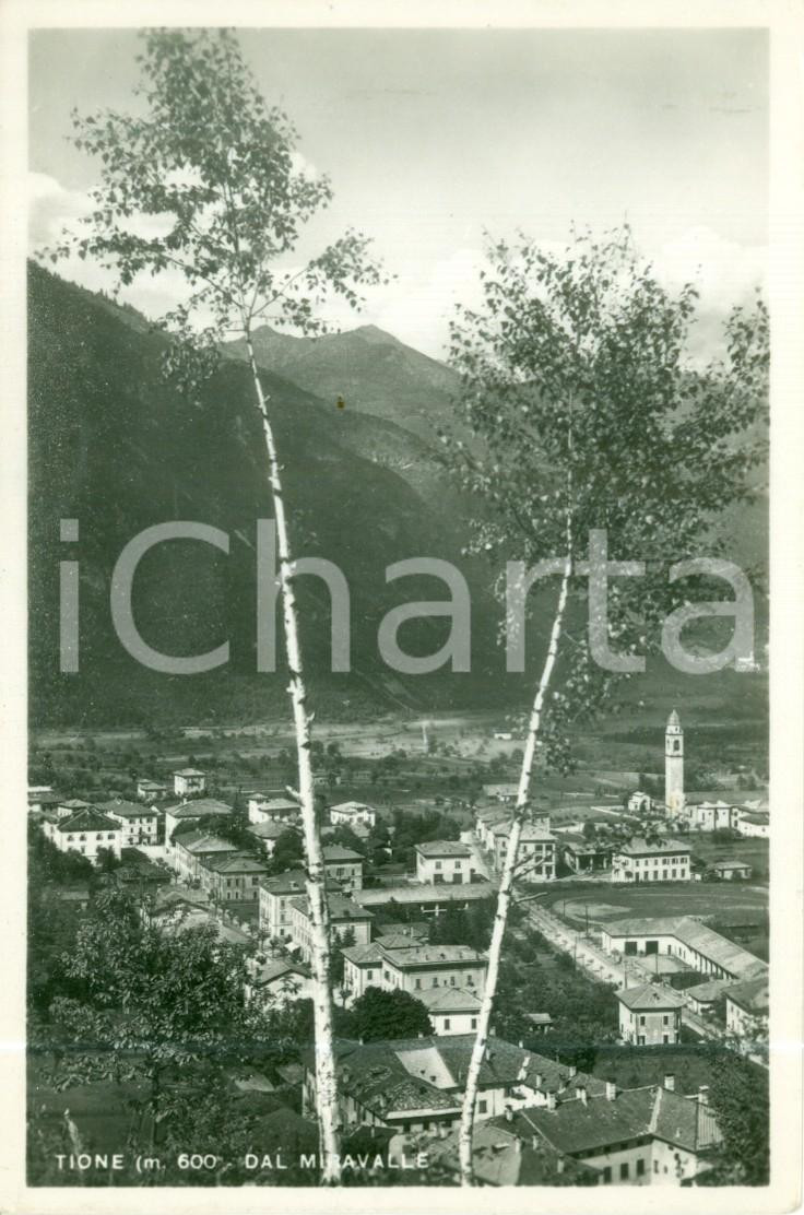 Cartolina originale da collezione 1954 TIONE DI TRENTO Panorama del paese dal MIRAVALLE Cartolina FP VG 1